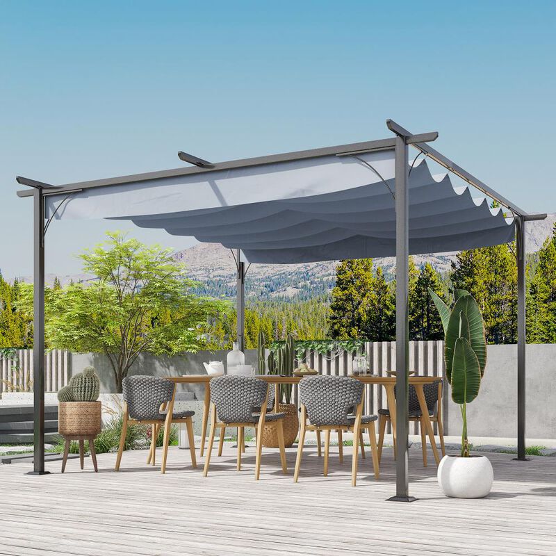 Hivvago 11.5x11.5 Metal Pergola Canopy for Backyard image number 1