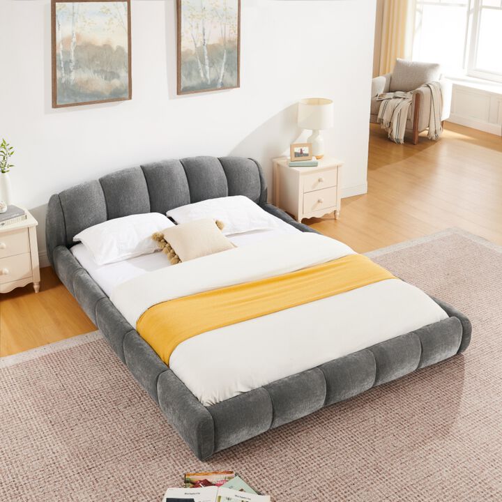 Nefjad Chenille Upholstered Platform Bed Frame