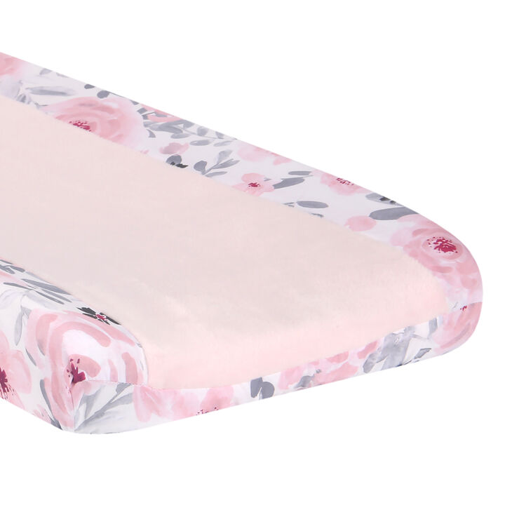 Bedtime Originals Blossom Watercolor Floral Changing Pad Cover - Pink/Gray