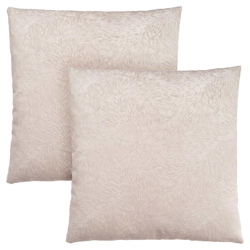 Monarch Specialties I 9319 Pillows, Set Of 2, 18 X 18 Square, Insert Included, Decorative Throw, Accent, Sofa, Couch, Bedroom, Polyester, Hypoallergenic, Beige, Modern image number 1