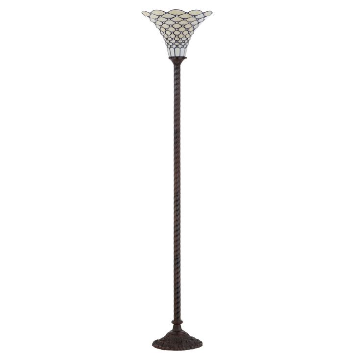 White Torchiere LED Floor Lamp
