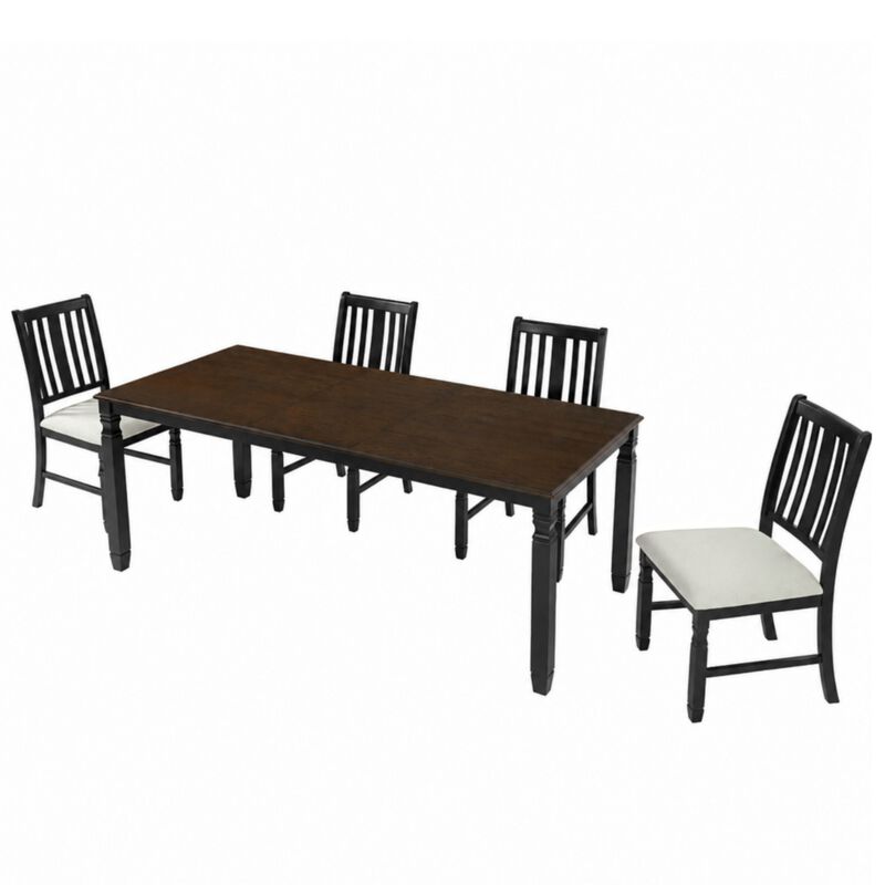 Jedtet Farmhouse 5‑Piece Extendable Dining Table Set image number 8
