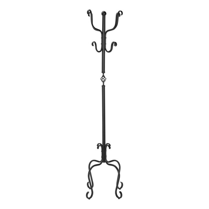 Monarch Coat Rack, Hall Tree, Free Standing, 8 Hooks, Entryway, 74H, Bedroom