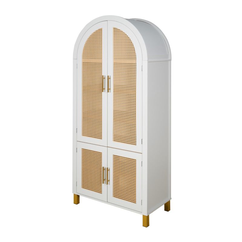 Arched Rattan Door Storage Cabinet image number 0