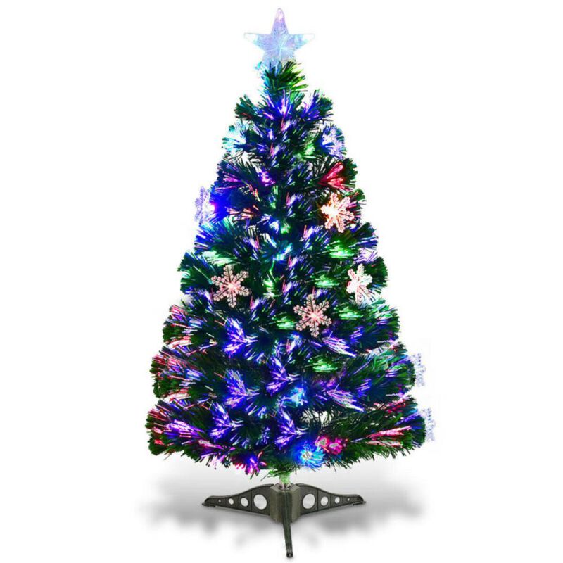 LED Lighted Artificial Christmas Tree with Snowflake Decorations