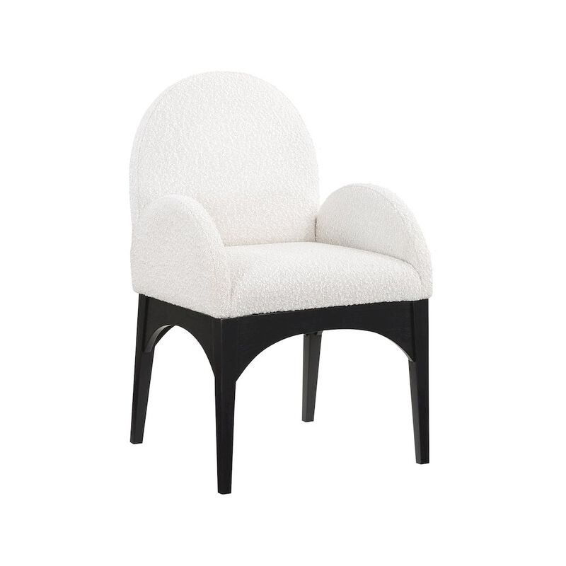 Meridian Furniture Waldorf Cream Boucle Fabric Dining Chair