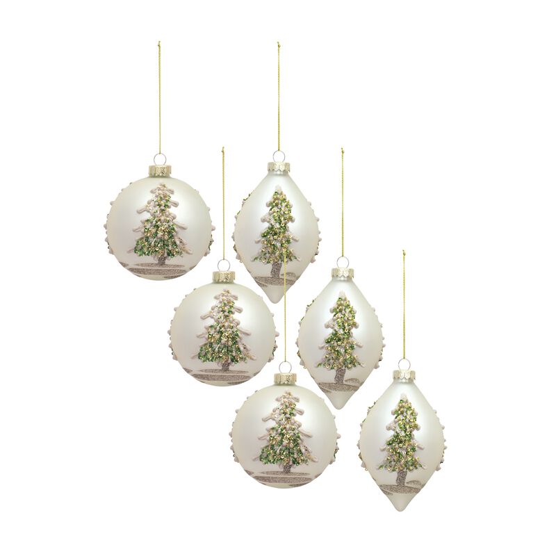 Set of 6 Christmas Ornaments for Holiday Tree Decoration