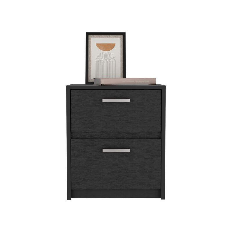 DEPOT E-SHOP Bethel 2 Drawers Nightstand with Handles
