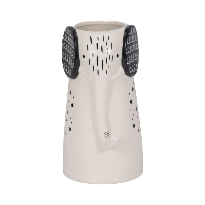 9" Elephant with Vase Opening