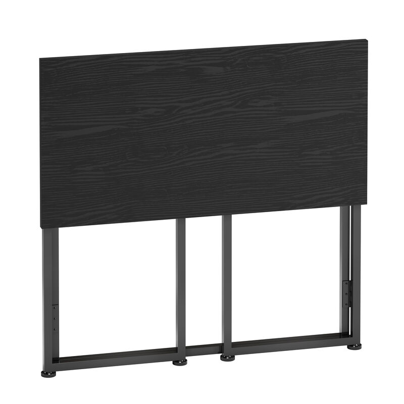 HomeRoots 32" Black Wood and Steel Folding Writing Desk image number 2