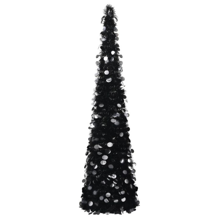 vidaXL Pop-up Artificial Christmas Tree Black 70.9" PET