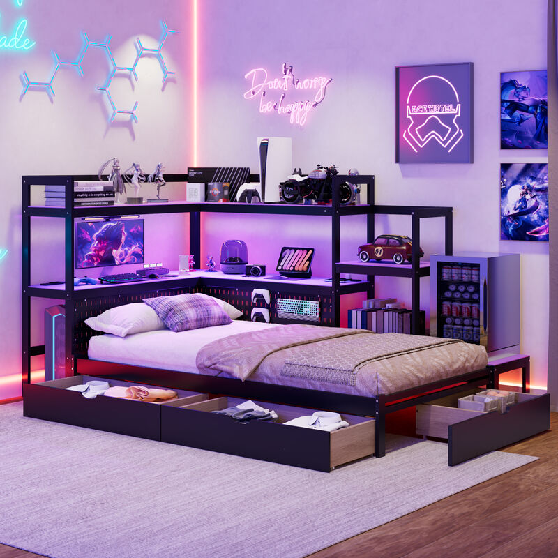 Merax Twin Size Multi-Functional Gaming Daybed image number 4