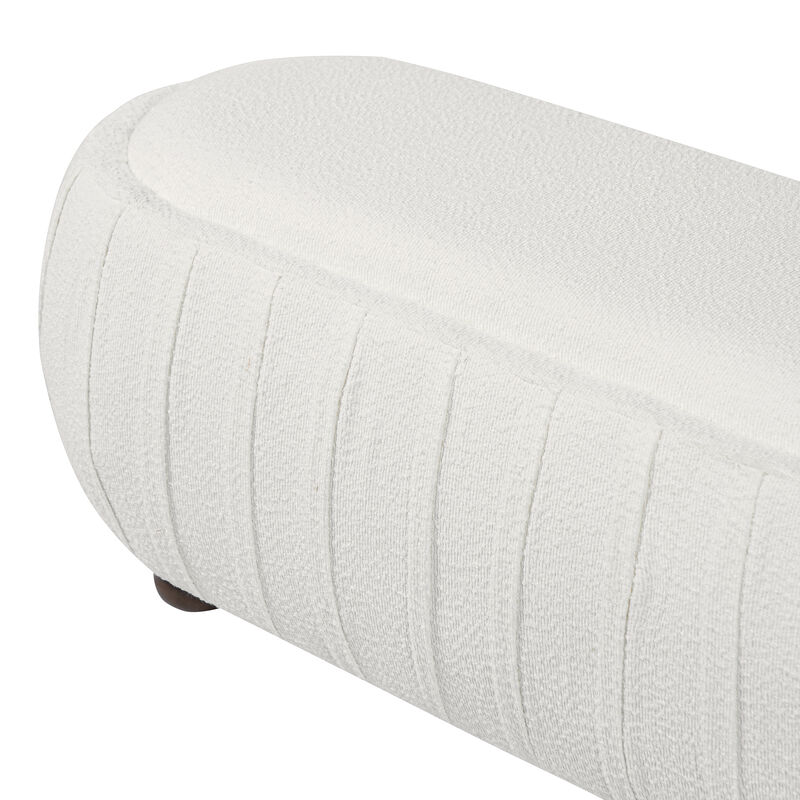 Christopher Knight Home Pacey Modern Wooden Boucle Upholstered Ottoman with Oval Shape image number 7