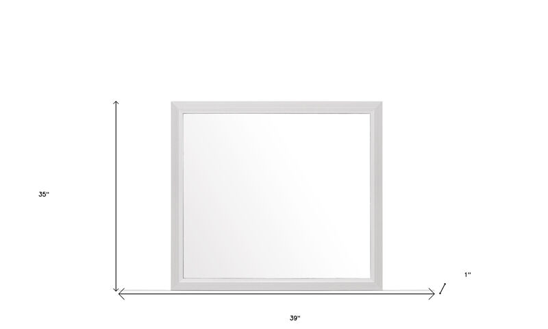 HomeRoots 35" White Framed Dresser Mirror image number 5