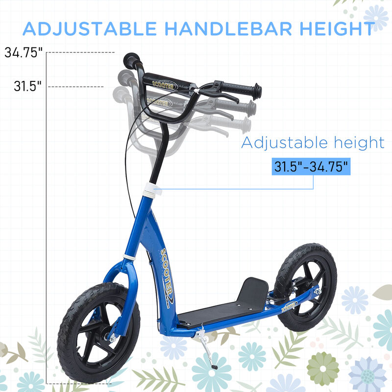 BreeBe Kick Scooter with Adjustable Height Handlebar, Non-slip Footplate, Big Wheels, Rear Brake image number 5