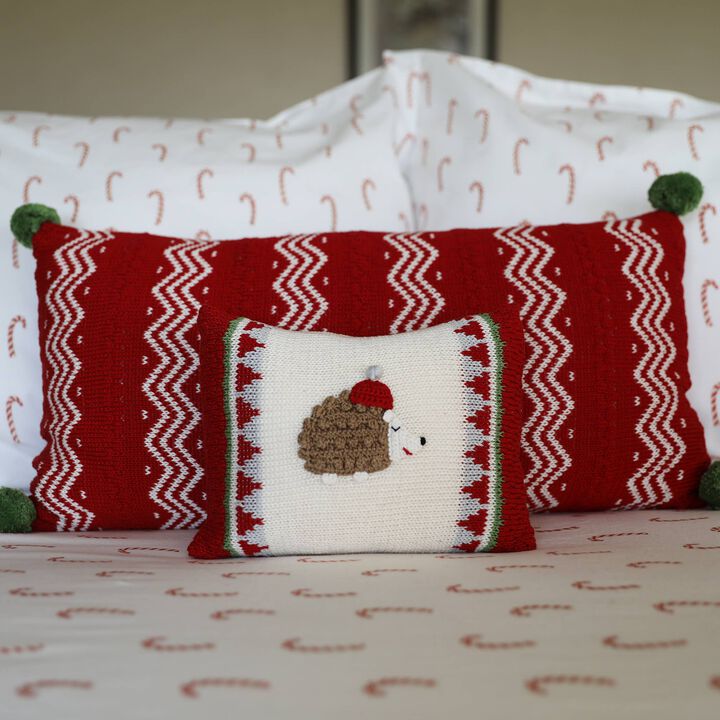 Handmade Hedgehog Mini Christmas Pillow