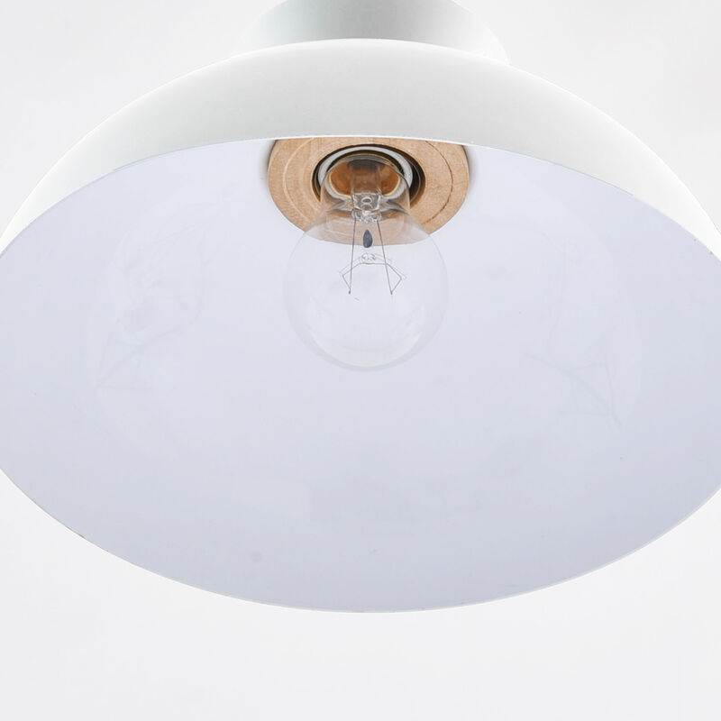 11" Modern Matte White Dome Pendant Light with Adjustable Cord for Bedroom, Kitchen Island or Living Room image number 9