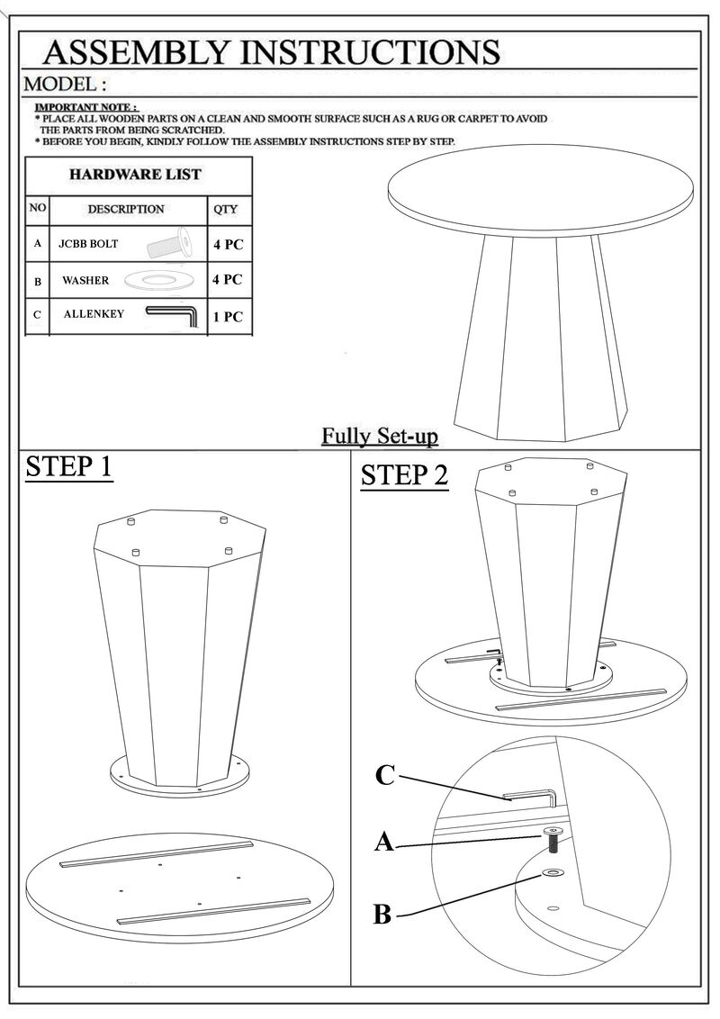 Koi Dining Table | 42" Round Top | Handmade Ambre Brown Mango Wood | Octagonal Pedestal Base
