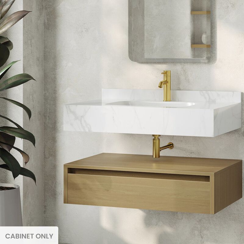 Avancer 36" Wall-Mounted Bathroom Vanity Cabinet without Top in Natural Oak image number 1