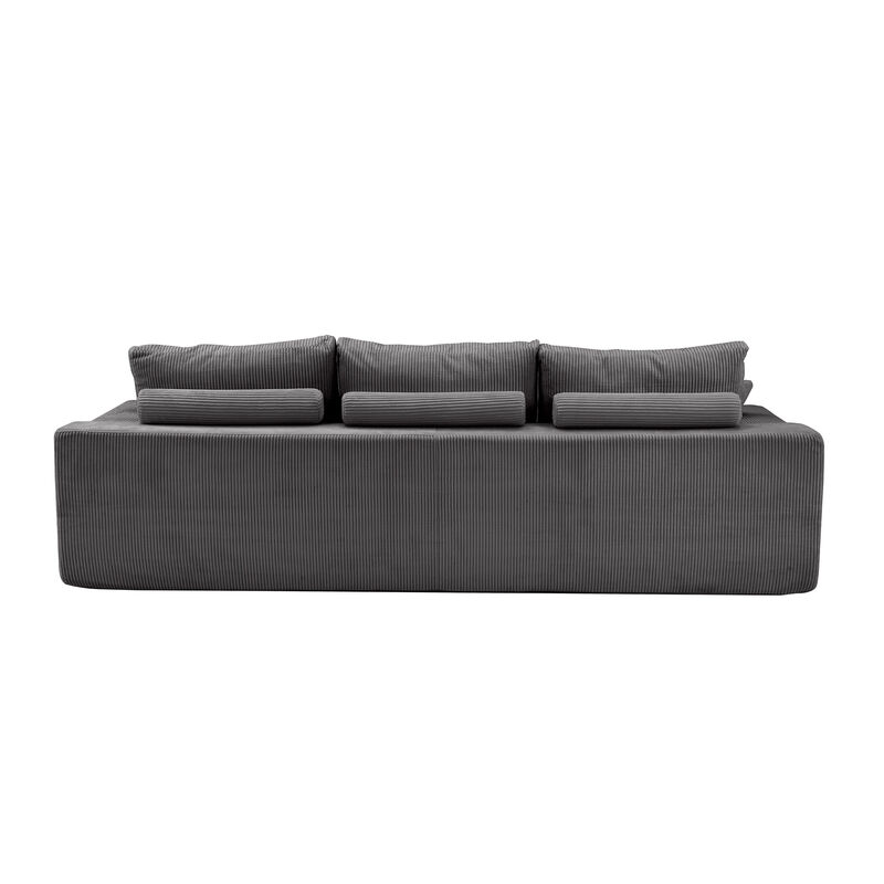 Merax 110" L-Shaped Corduroy Sectional Sofa
