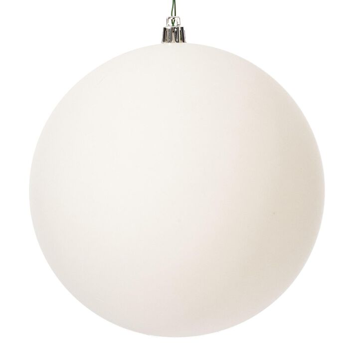 Vickerman 6" White 4-Finish Ball Ornament Assortment - 4 per Box - Matte, Shiny, Glitter, Sequin - Reliable and Durable - Perfect Christmas Ornaments - White Christmas Decor