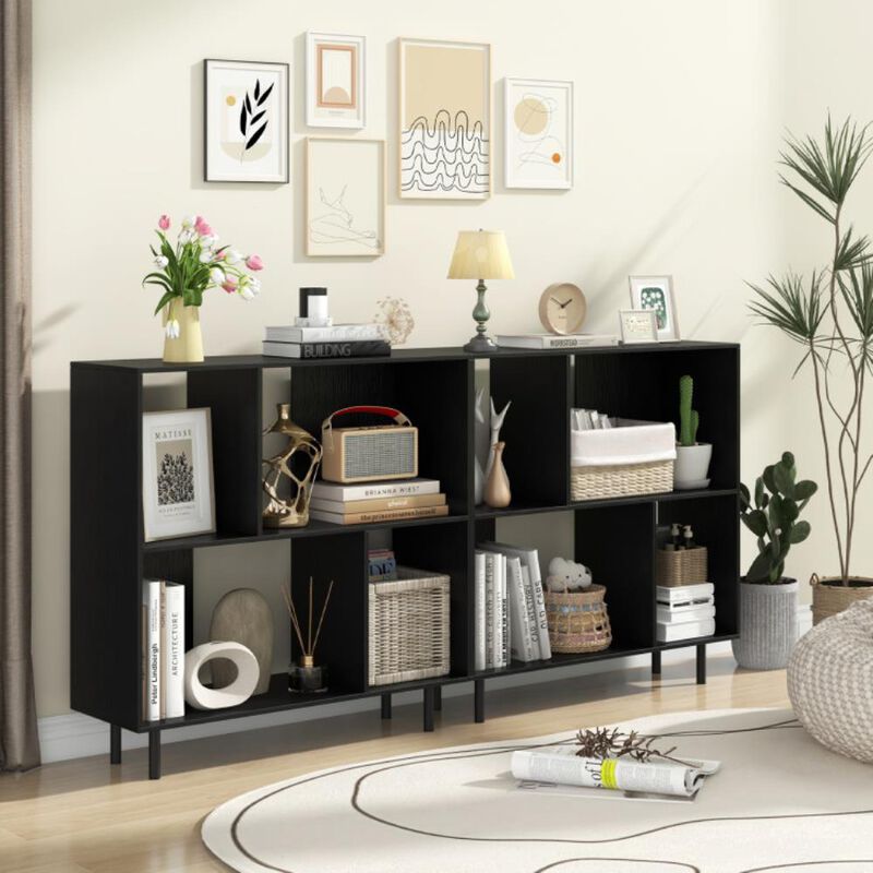 Hivvago Open Shelf Bookcase with 4 Compartments