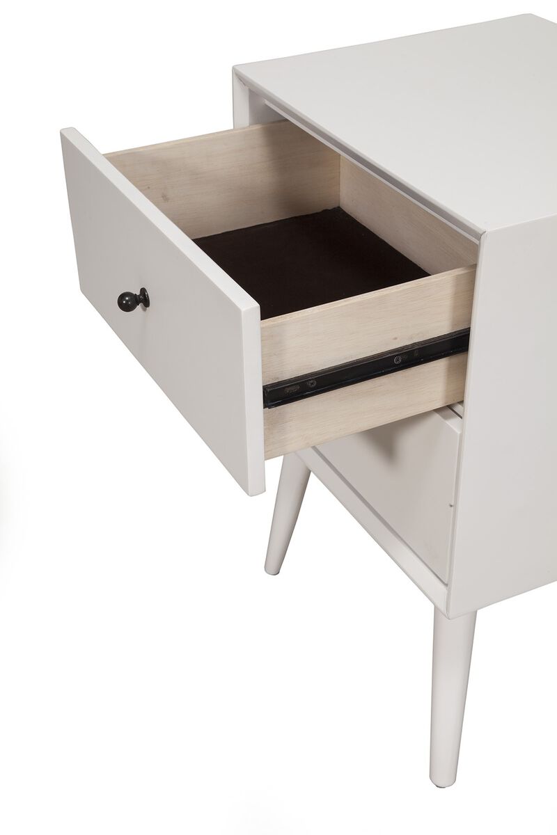 Century-Style Modern Nightstand with 2 Drawers &ndash; Wooden Bedside Storage Table
