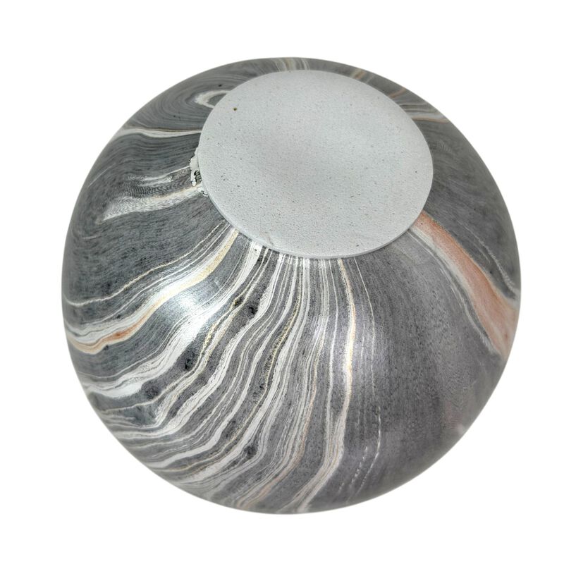 Decorative Orb Set Of 3 Grey Marbled Ceramic Spheres 4 In Tabletop Decor image number 2