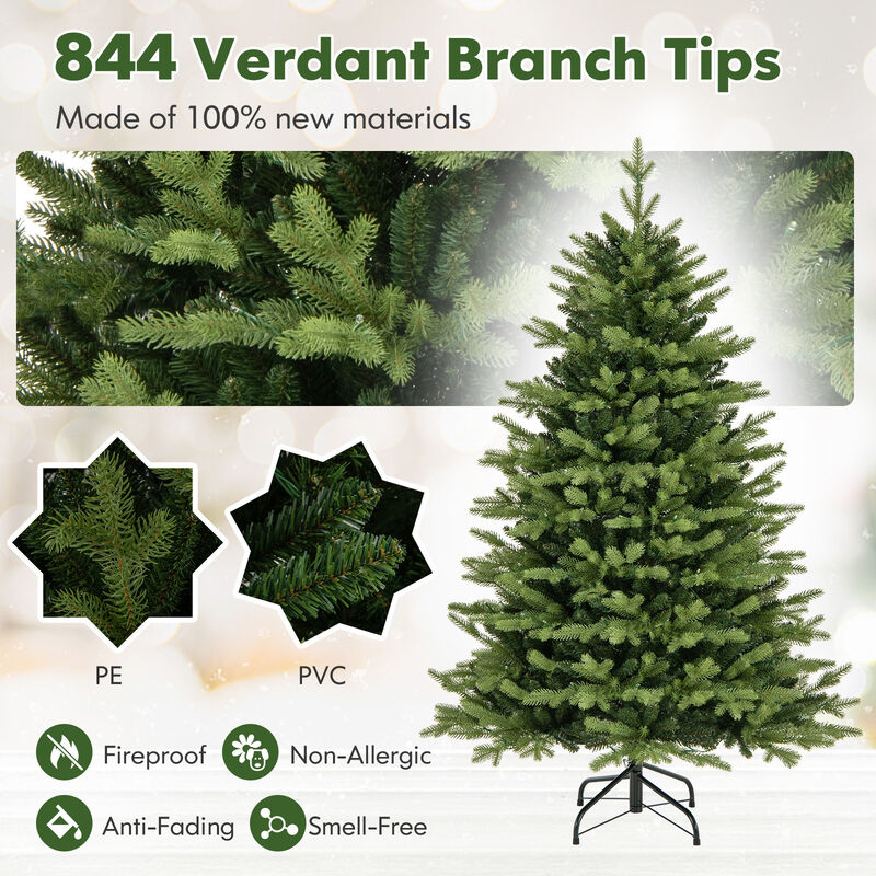 Artificial Xmas Tree Hinged with 11 Lighting Modes and Remote Control for Customizable Holiday Lighting image number 6