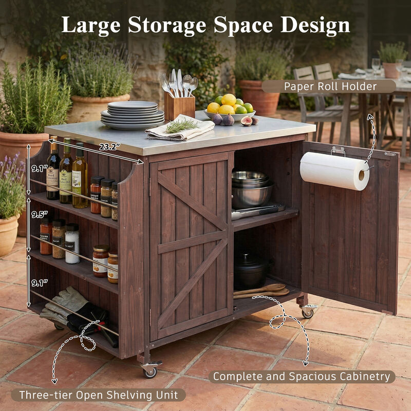 TATEUS Outdoor Bar Cart image number 5