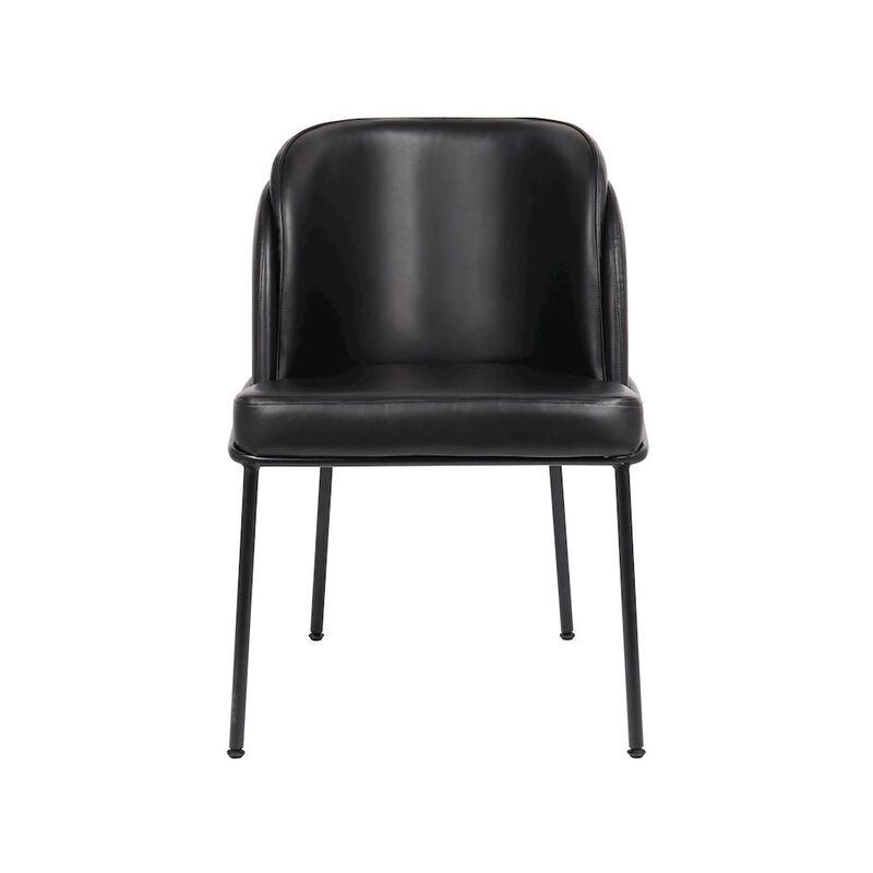 Meridian Furniture Jagger Black Vegan Leather Dining Chair, Set of 2