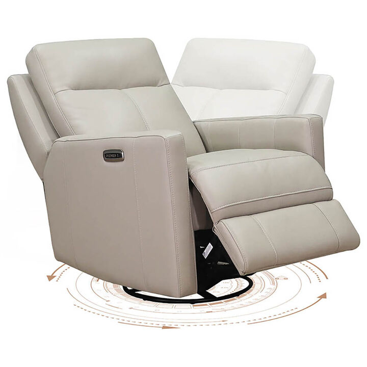 Vienna Power Headrest Swivel Glider Leather Recliner
