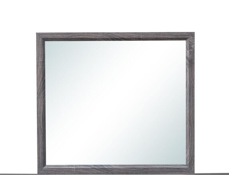 HomeRoots 35" Dark Gray Wood Framed Accent Mirror image number 2