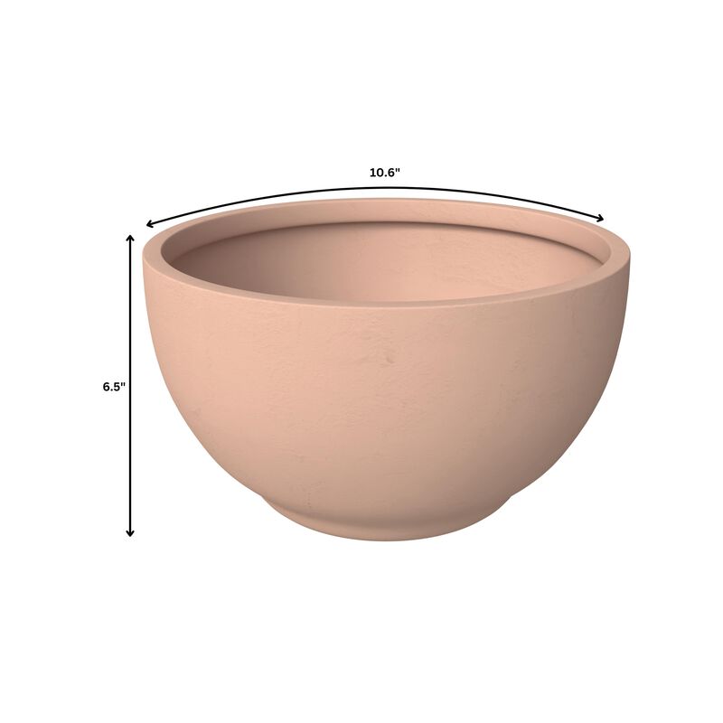 LeisureMod Grove Series Poly Stone Planter Set in Terracotta