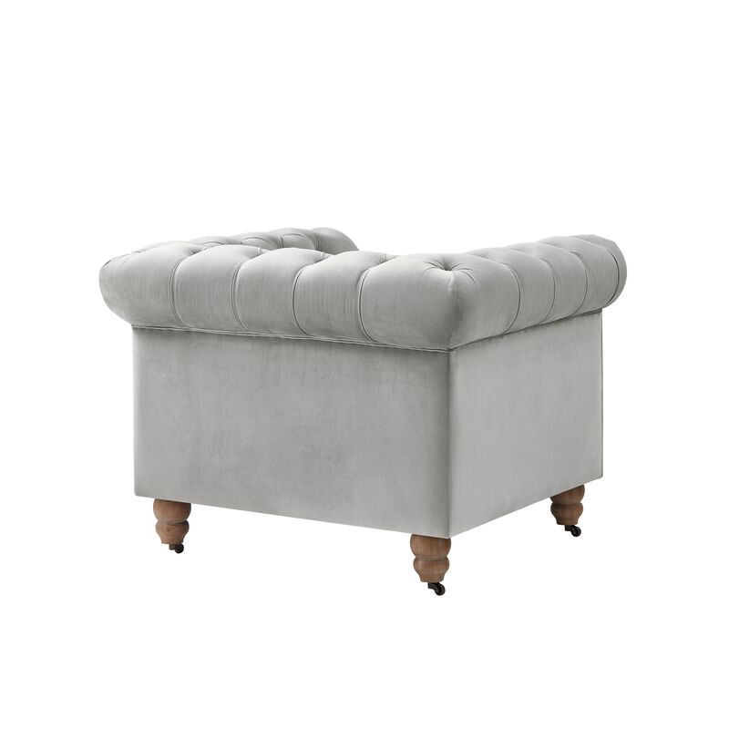 Rustic Manor Bayleigh Velvet Chesterfield Club Chair