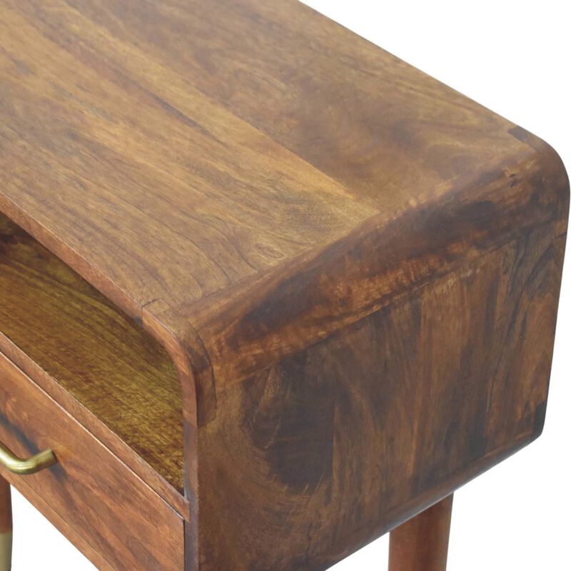 Artisan Furniture Solid Wood Valenza Curved Console Table, Brown image number 5