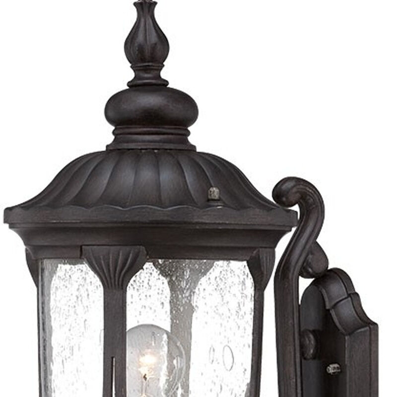 Hivvago XL Black Cast Aluminum Glass Lantern Wall Light