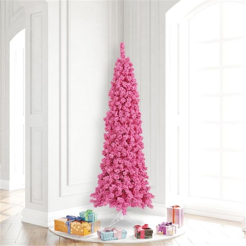 Vickerman Flocked Pink Pencil Fir 555T - image number 1