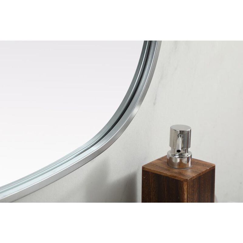 Elegant Decor Metal Frame Oval Mirror 24x40 Inch in Silver