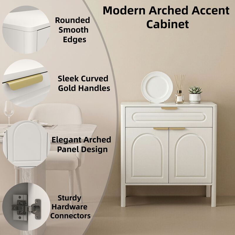 Hirtlu Arched Accent Storage Cabinet image number 3