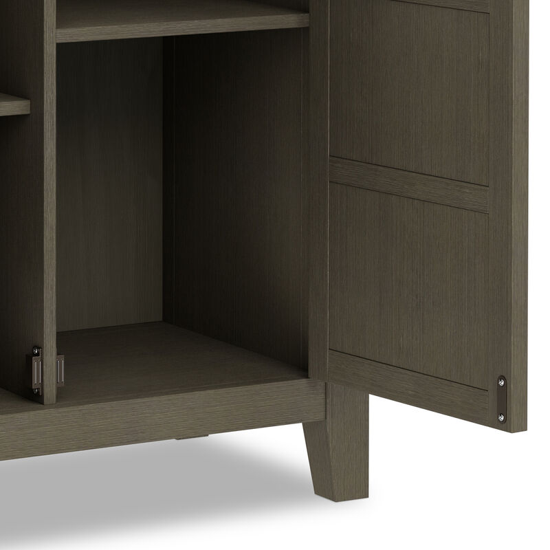 Burlington SOLID WOOD 30 inch Wide Transitional Low Storage Cabinet in Farmhouse Grey