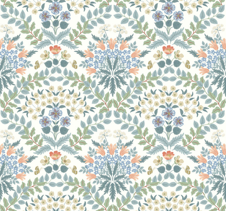 Bramble White & Green Wallpaper (Set of 2)