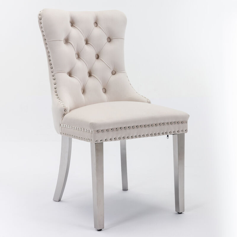 Streamdale Contemporary Velvet Dining Chairs, Set of 2 image number 2