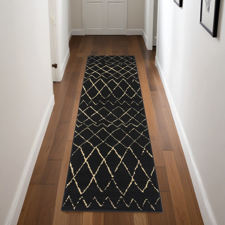 HomeRoots Abstract Distressed Runner Rug