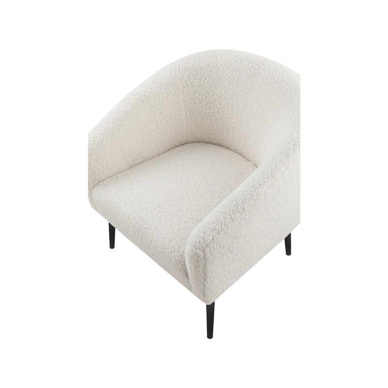 Meridian Furniture Barlow White Faux Sheepskin Fur Accent Chair