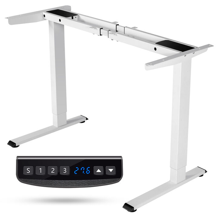 Costway Electric Sit Stand Desk Frame Dual-motor Height-adjustable Standing Desk Base with 3 Memory Positions & Touch Control Panel Home Office Black
