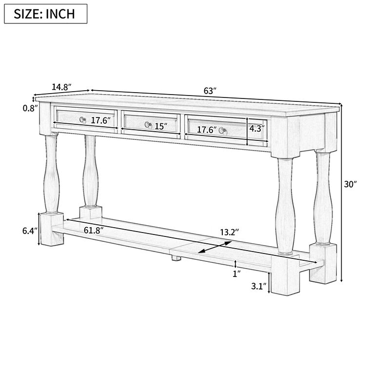 Rintde 63" Console Table image number 7