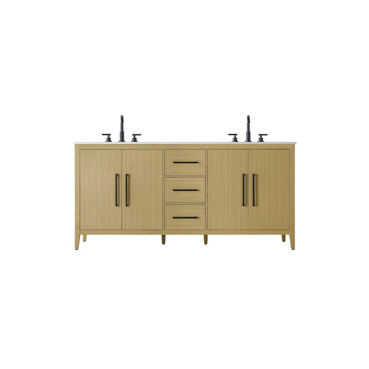 Elegant Kitchen and Bath 72 Inch Double Bathroom Vanity In Honey Brown