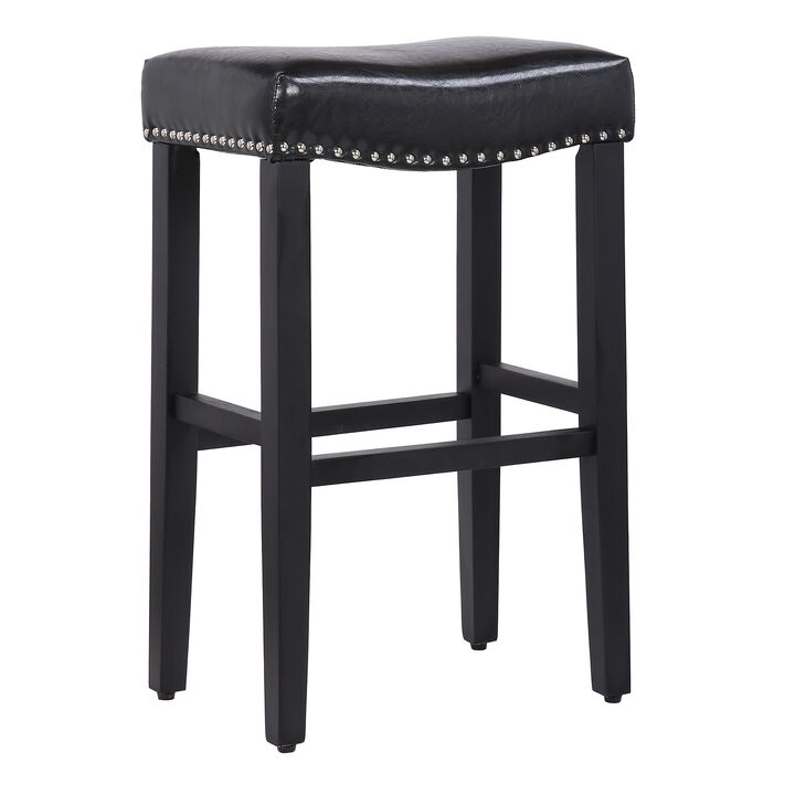 WestinTrends 29" Upholstered Backless Saddle Seat Bar Stool