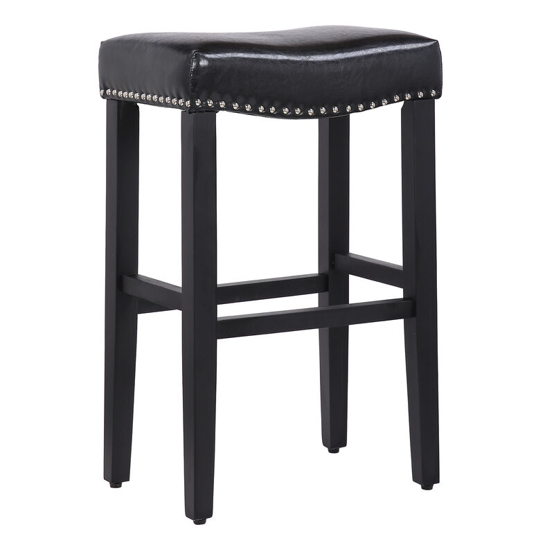 WestinTrends 29" Upholstered Saddle Seat Bar Stool (Set of 2)